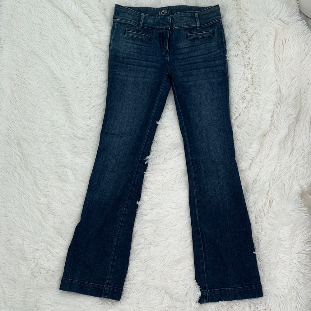 LOFT Women's Deep Indigo Flare Jeans/Trouser